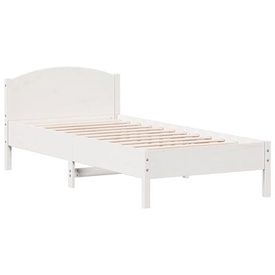 vidaXL Cama sem colchão 90x200 cm madeira de pinho maciça branco