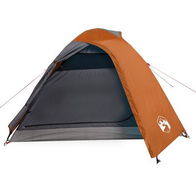 vidaXL Tenda de campismo p/ 2 pessoas tafetá 185T cinza/laranja