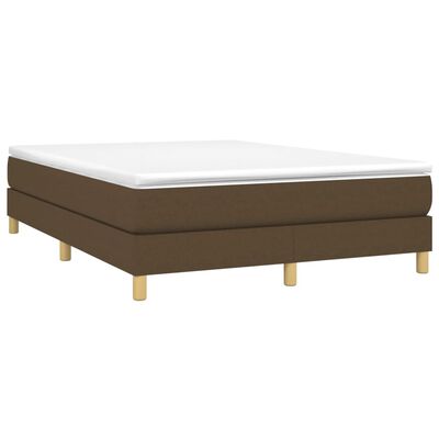 vidaXL Estrutura de cama 140x190 cm tecido castanho-escuro