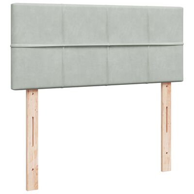 vidaXL Cama boxspring com colchão 120x190 cm veludo cinzento-claro