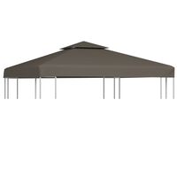 vidaXL Cobertura gazebo c/ 2 camadas 310 g/m² 3x3 m cinza-acastanhado