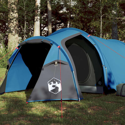 vidaXL Tenda de campismo p/ 4 pessoas 360x135x105 cm tafetá 185T azul