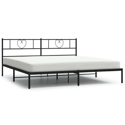 vidaXL Estrutura de cama com cabeceira 200x200 cm metal preto