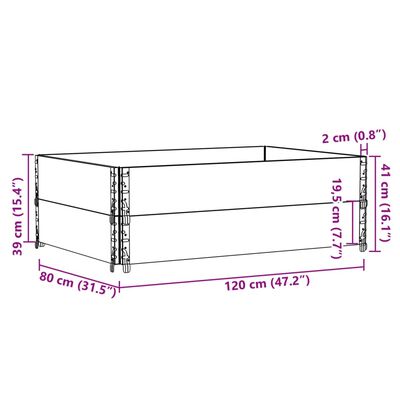 vidaXL Vaso/floreira para jardim 120x80 cm pinho maciço preto