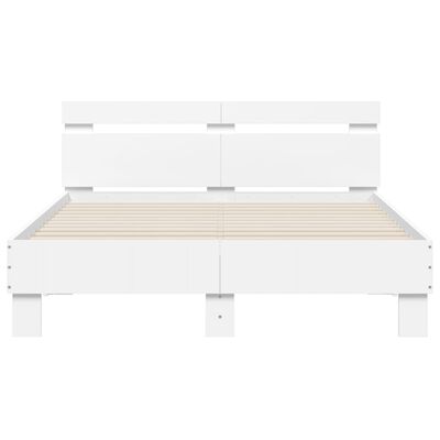 vidaXL Estrutura cama c/ cabeceira 135x190 cm derivados madeira branco