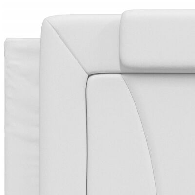 vidaXL Estrutura cama c/ cabeceira couro artificial 200x200 cm branco