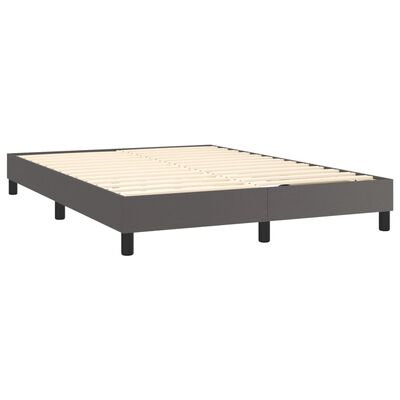 vidaXL Estrutura de cama 140x200 cm couro artificial cinzento