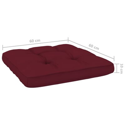 vidaXL Cadeiras de jardim 2 pcs c/ almofadões vermelho tinto pinho