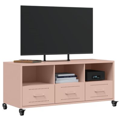 vidaXL Móvel de TV 100,5x39x43,5 cm aço rosa