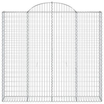 vidaXL Cestos gabião arqueados 3pcs 200x30x180/200cm ferro galvanizado