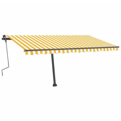 vidaXL Toldo retrátil manual independente 400x300 cm amarelo e branco