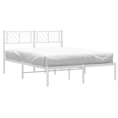 vidaXL Estrutura de cama com cabeceira 140x190 cm metal branco