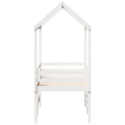 vidaXL Cama alta com telhado 75x190 cm pinho maciço branco