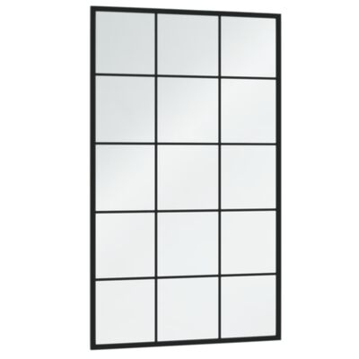 vidaXL Espelho de parede 100x60 cm metal preto