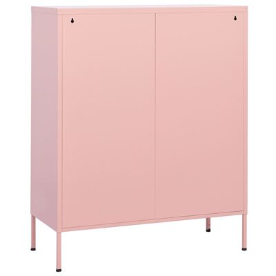 vidaXL Armário de arrumação aço 80x35x101,5 cm rosa