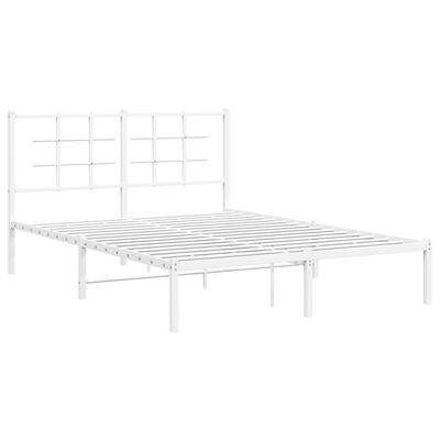 vidaXL Estrutura de cama com cabeceira 140x200 cm metal branco