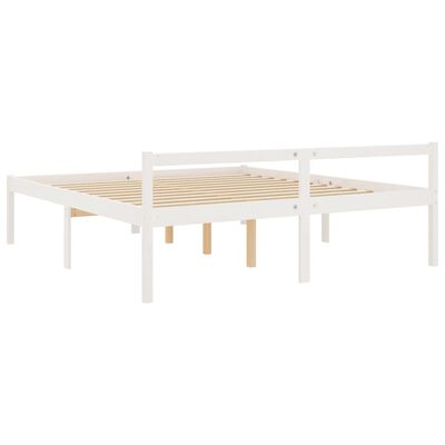 vidaXL Cama para idosos 200x200 cm pinho maciço branco