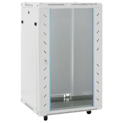 vidaXL Armário bastidor 15U 19" IP20 60x60x100 cm cinzento