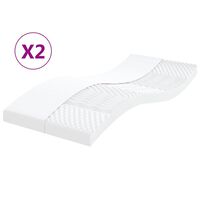 vidaXL Colchões de espuma 2 pcs 80x200 cm 7 zonas dureza 20 ILD branco