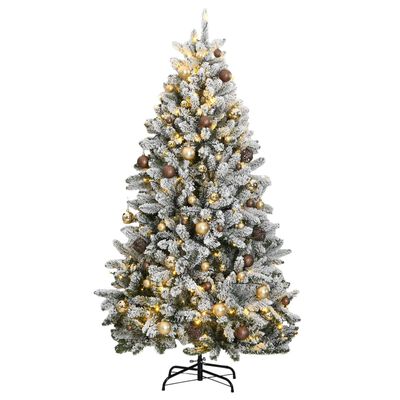 vidaXL Árvore Natal artificial articulada c/ 300 luzes LED+bolas 240cm