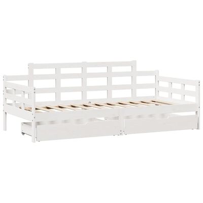 vidaXL Sofá-cama com gavetas 80x200 cm madeira de pinho maciça