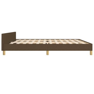 vidaXL Estrutura de cama sem colchão 200x200 cm tecido castanho-escuro