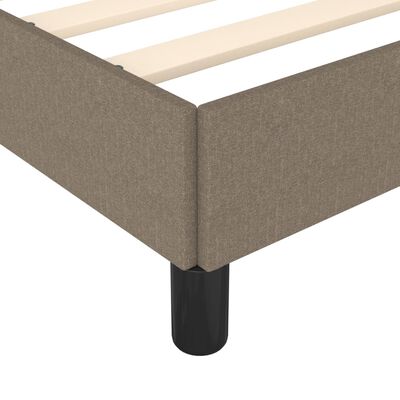 vidaXL Cama sem colchão 140x190 cm tecido castanho-acinzentado