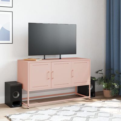 vidaXL Móvel de TV 100,5x39x60,5 cm aço rosa