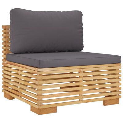 vidaXL 8 pcs conjunto lounge jardim c/ almofadões madeira teca maciça