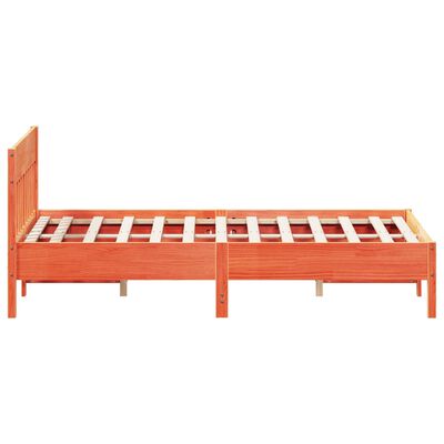 vidaXL Cama sem colchão 140x200 cm madeira pinho maciça castanho-mel