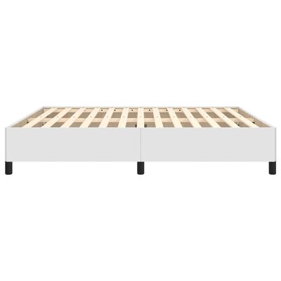 vidaXL Estrutura de cama 160x200 cm couro artificial branco