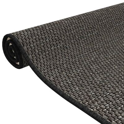 vidaXL Tapete/passadeira 80x150 cm aspeto sisal antracite