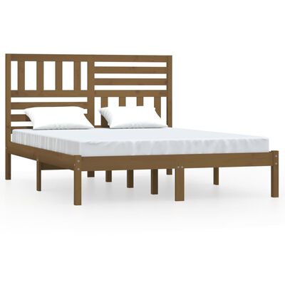 vidaXL Estrutura cama pequena de casal 120x190 cm pinho castanho-mel