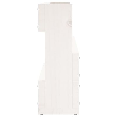 vidaXL Sapateiras de parede 2 pcs 110x9x23 cm pinho maciço branco