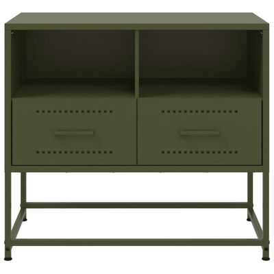 vidaXL Móvel de TV 68x39x60,5 cm aço verde azeitona