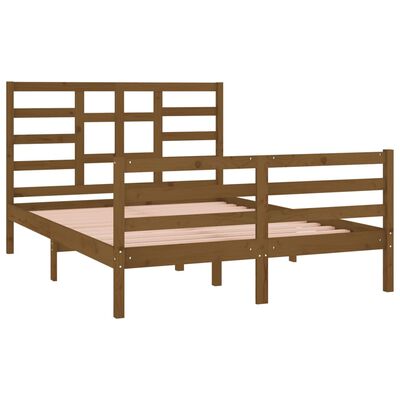 vidaXL Estrutura cama pequena de casal 120x190 cm madeira castanho-mel