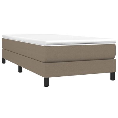 vidaXL Estrutura de cama 90x200 cm tecido cinza-acastanhado