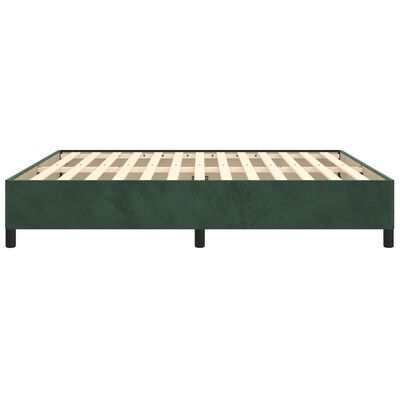 vidaXL Estrutura de cama 160x200 cm veludo verde-escuro