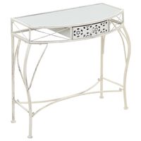 vidaXL Mesa de apoio estilo francês 82x39x76 cm metal branco