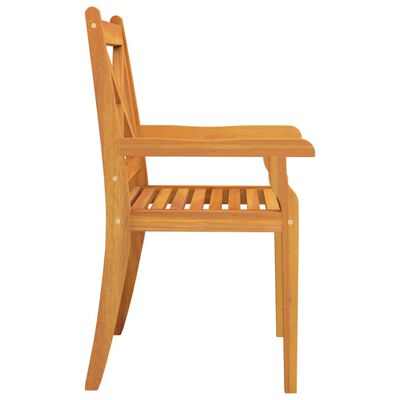 vidaXL Cadeiras de jantar de exterior 3 pcs madeira de acácia maciça