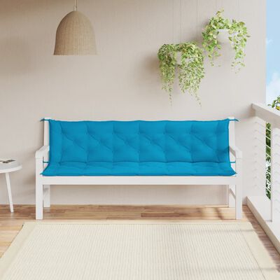 vidaXL Almofadão banco jardim 200x(50+50)x7cm tecido oxford azul-claro