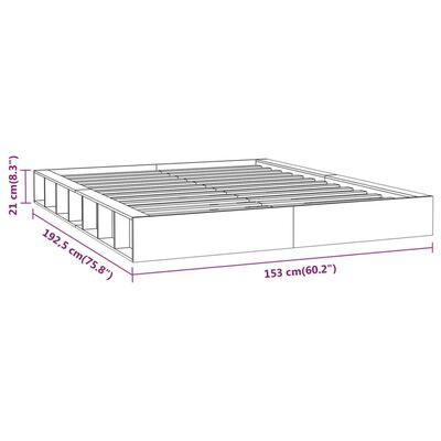 vidaXL Estrutura de cama casal 135x190 cm madeira maciça preto