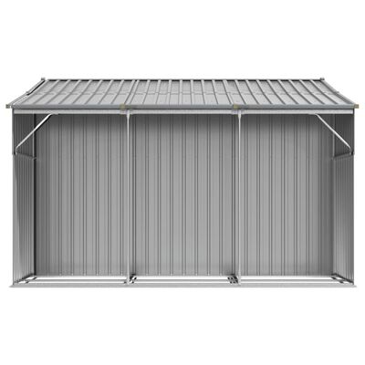 vidaXL Abrigo de jardim 277x279x179 cm aço galvanizado cinzento