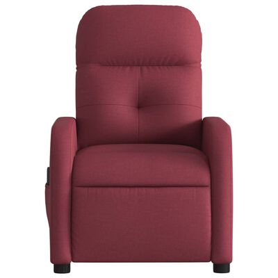 vidaXL Poltrona de massagens reclinável tecido vermelho tinto