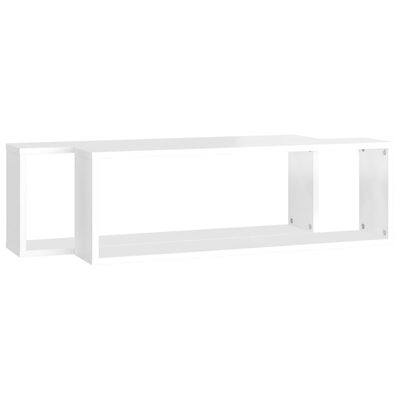 vidaXL Estantes parede cúbicas 2 pcs contr. 80x15x26,5cm branco brilh.