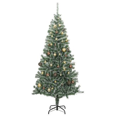 vidaXL Árvore Natal artificial c/ 300 luzes LED, bolas e neve 180 cm