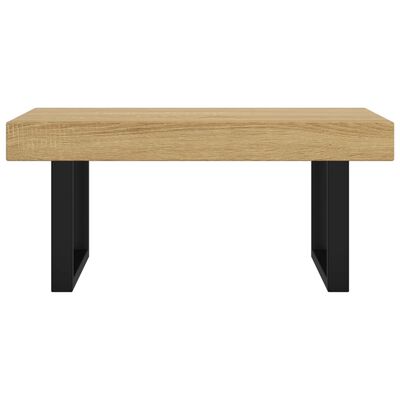 vidaXL Mesa de centro 90x45x40 cm MDF e ferro castanho-claro e preto