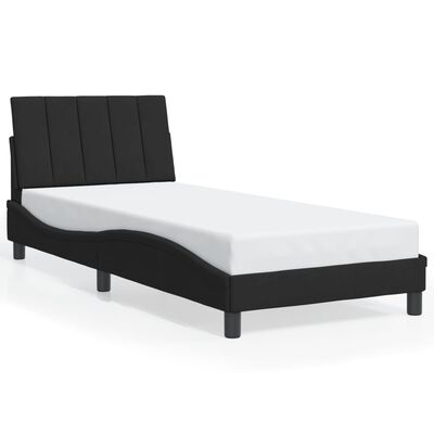 vidaXL Estrutura de cama c/ cabeceira 90x200 cm veludo preto