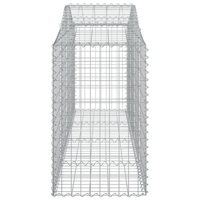 vidaXL Cestos gabião arqueados 15pcs 200x50x80/100cm ferro galvanizado