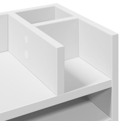 vidaXL Organizador de secretária 44,5x24x25cm derivados madeira branco